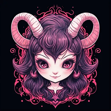 Kawaii baphomet demon goat