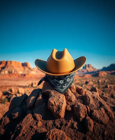 bandana under cowboy hat