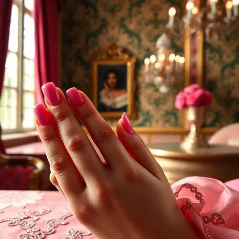 pink french nails