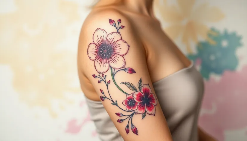 flower sleeve tattoo