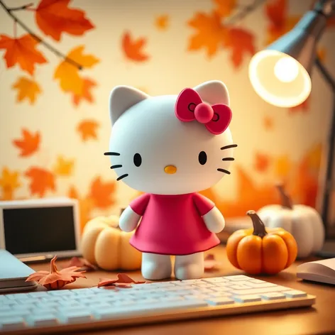 hello kitty fall desktop