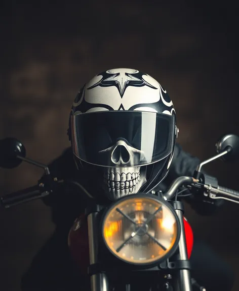 skull moto helmet