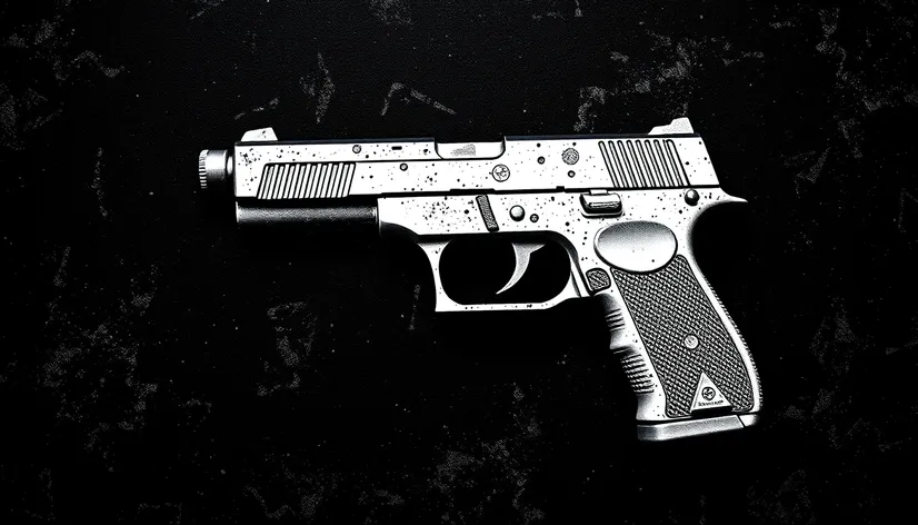 black and white gun