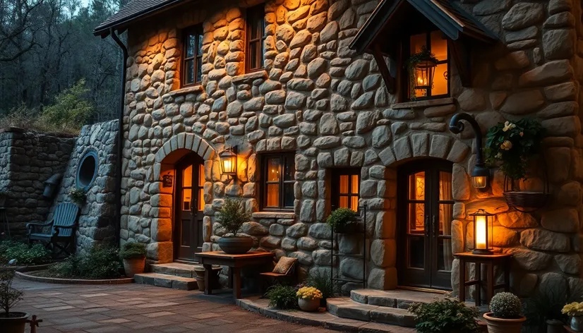 rustic stone house