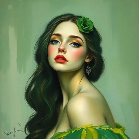 the green lady painting