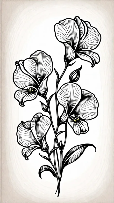 sweet pea flower tattoo