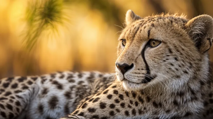 Tired young cheetah