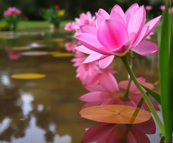 pink water pond santa