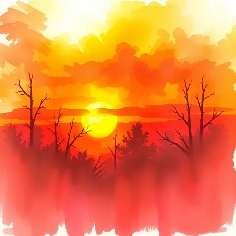 sunset watercolor background