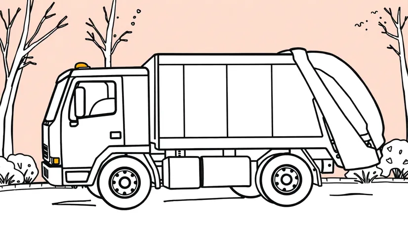 coloring pages garbage truck