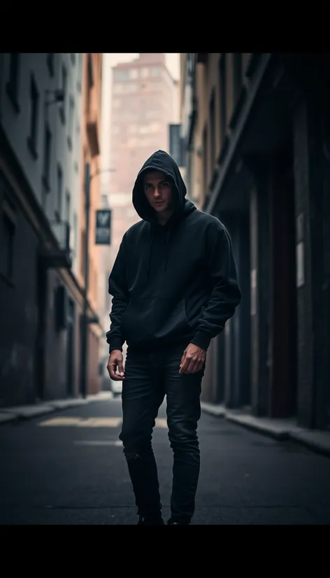 black hoodie with black