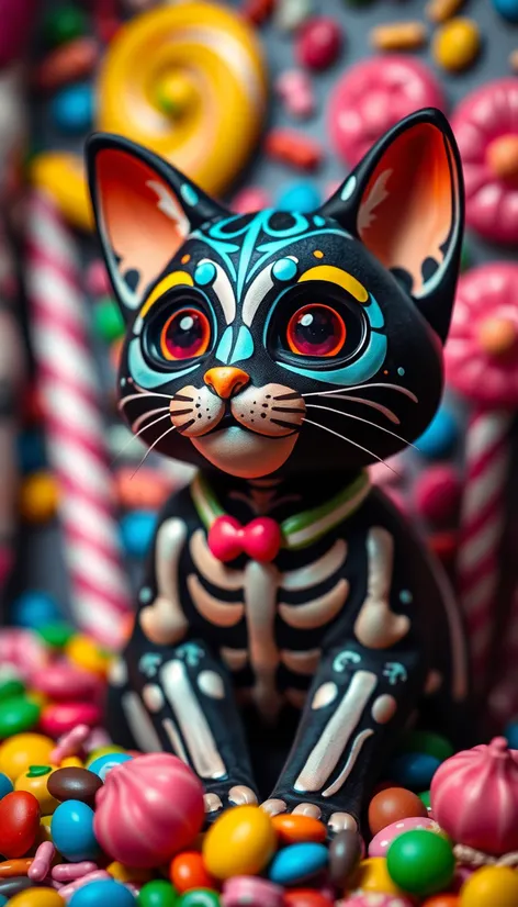 candy skull cat