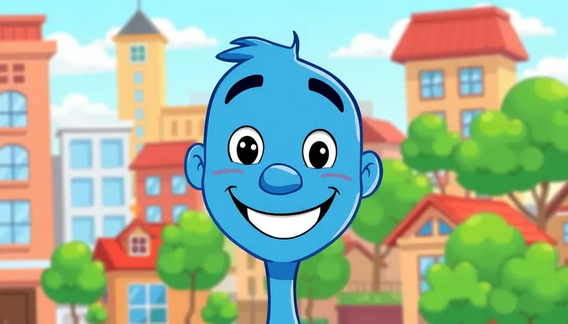 blue guy smile face