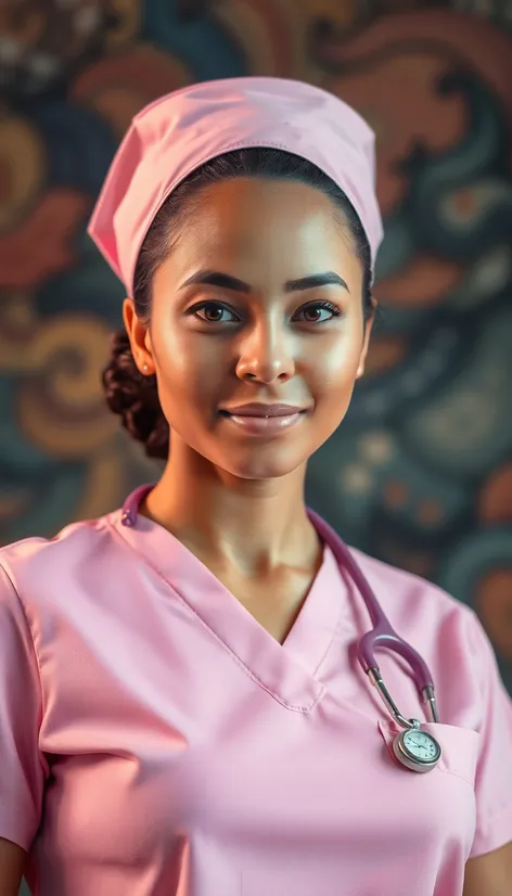 nurse in pink uniform