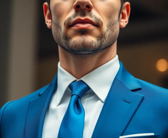 blue suit blue tie