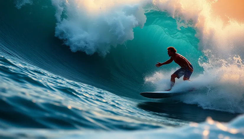 dude surfing tsunami