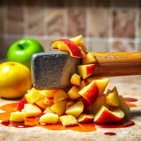 crush apples with hammer