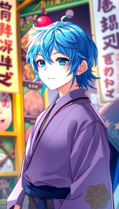 blue anime boy