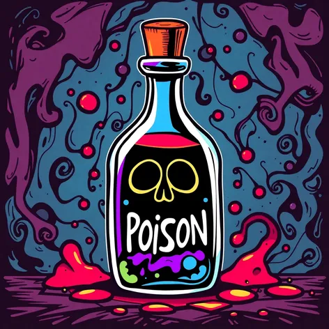 cartoon poison bottle letters