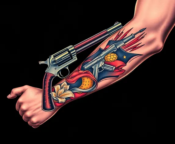 gun forearm tattoos