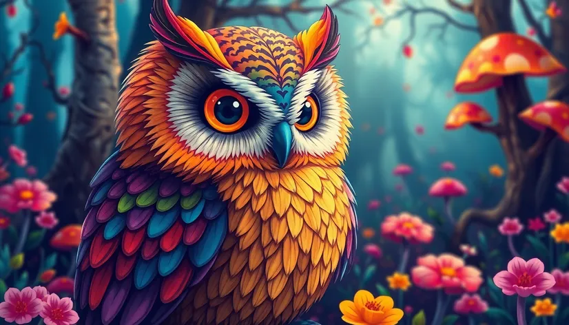 owl coloring pages colored