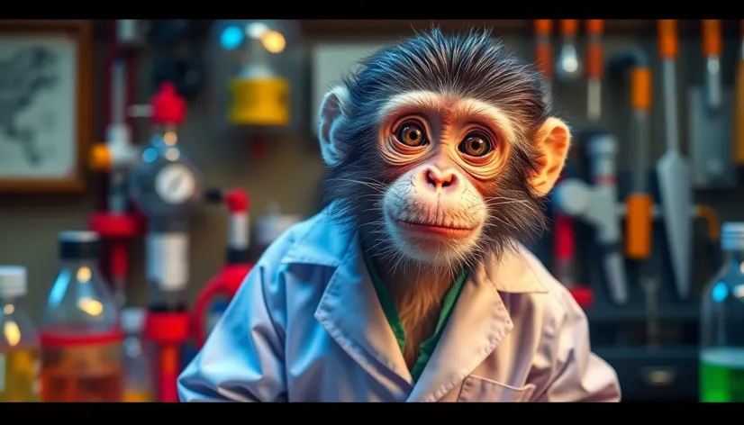 monkey in lab coat