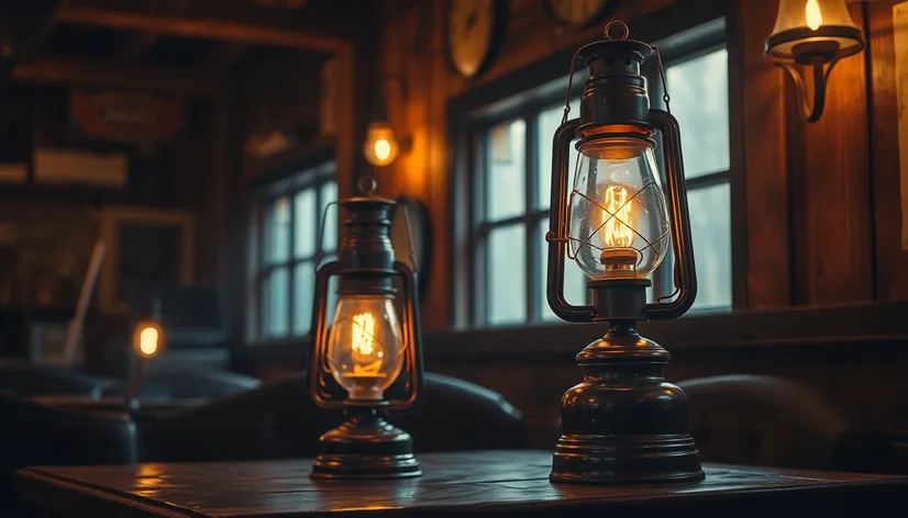 antique kerosene lamps