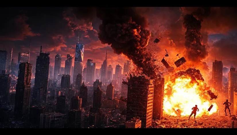 city background destruction visual