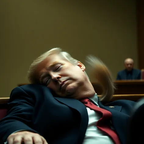 trump sleeping in court