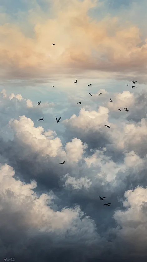 Birds and clouds