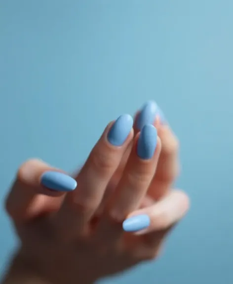 blue nails aesthetics almond