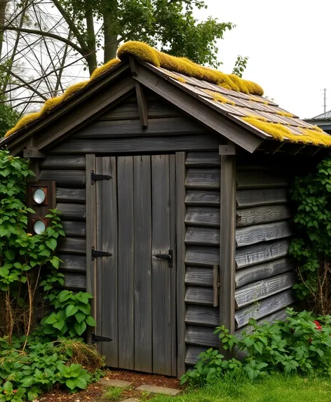 wooden storage shed