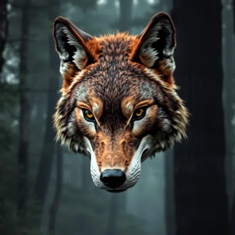 brown wolf mask