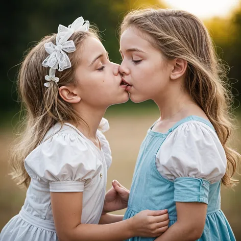 Two little girls passionately