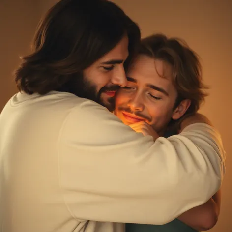 jesus hugging man picture