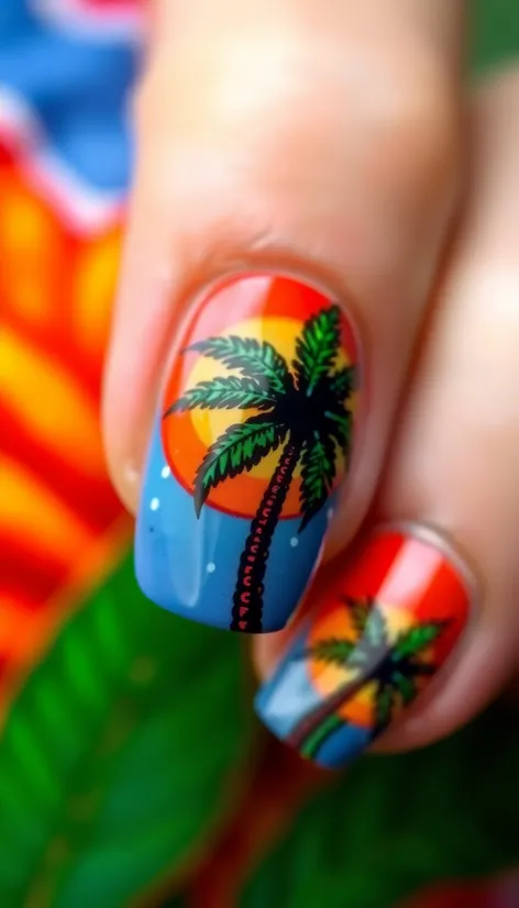 palm tree nail design