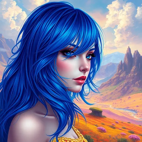 blue sapphire hair