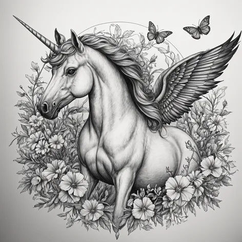 Feminine winged unicorn torso,