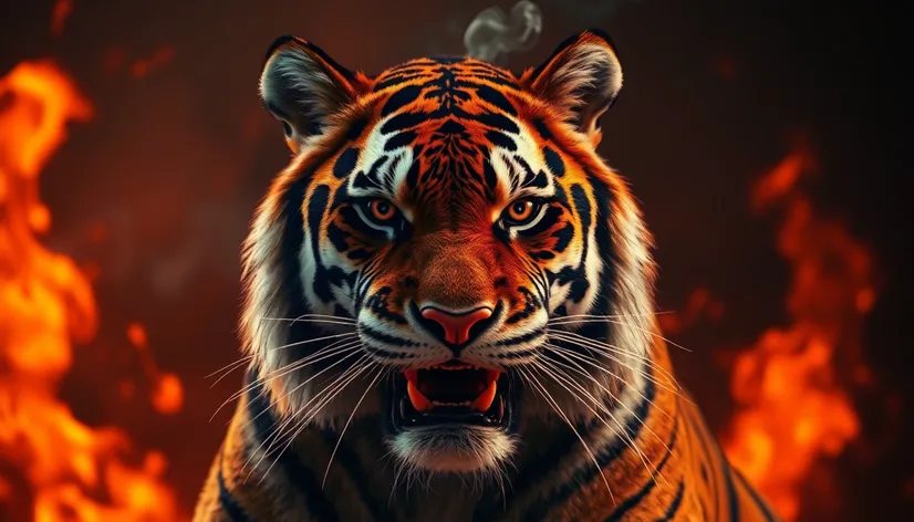 smoking tiger