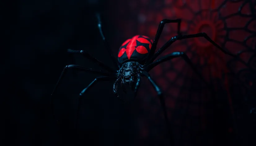 black spider with red