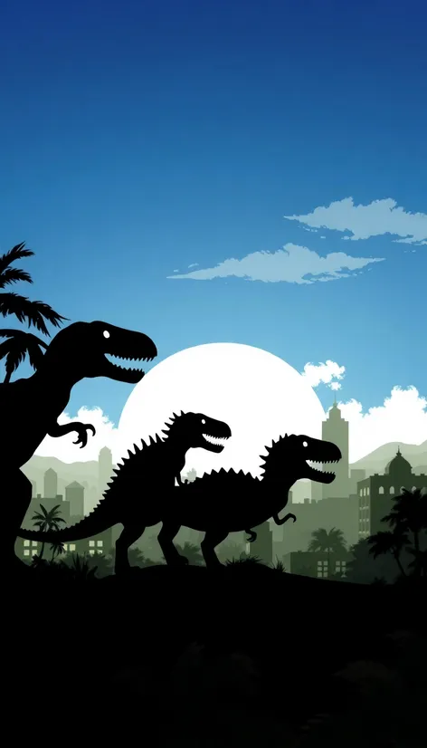 vector dinosaur silhouettes