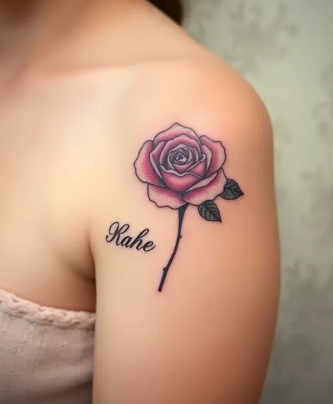 rose tattoo with name