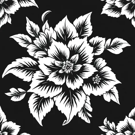 black & white floral