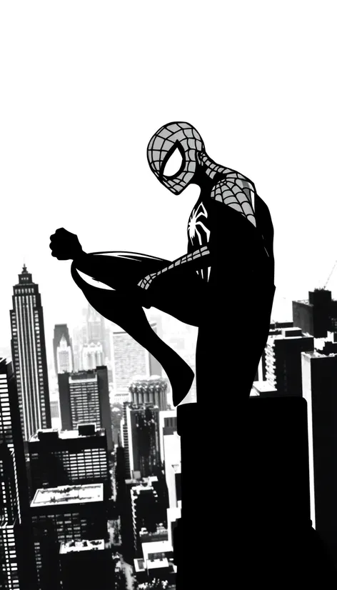 black and white spiderman