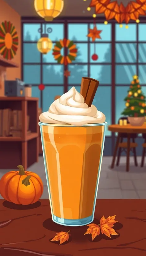 pumpkin spice latte cartoon