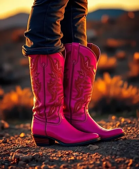 pink western boots