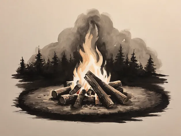 campfire drawing