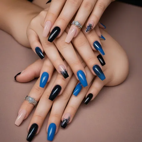 black and blue nails