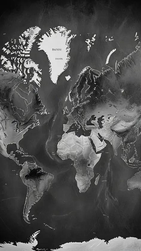 world map black and