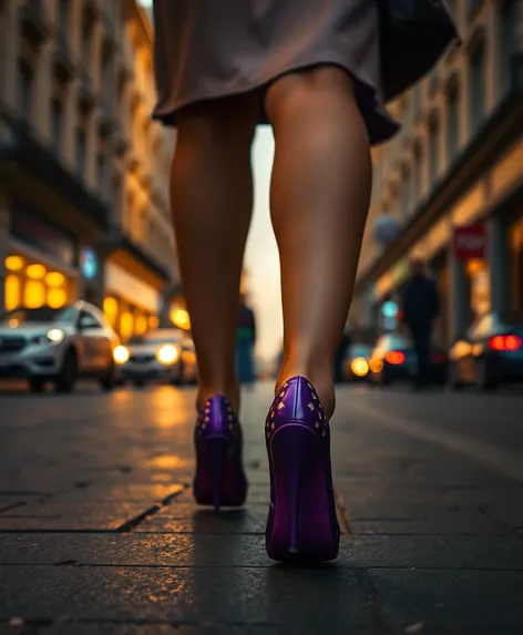 purple colour heels